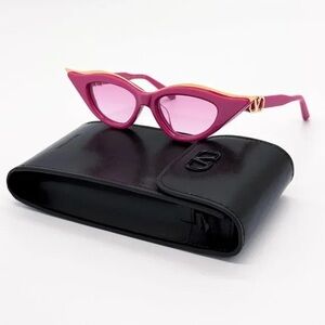 New! Valentino VLS 114D Chic Pink Sunglasses, Authentic
